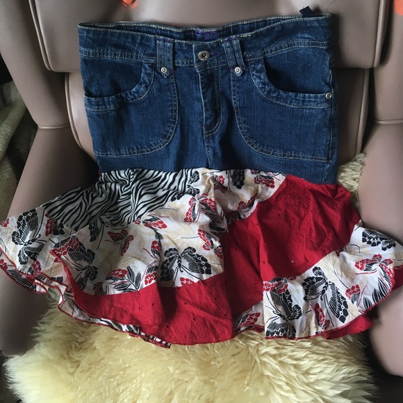 Early 2000s Y2K 725 originals patchwork zebra/floral print denim mini skirt - Picture 5 of 7